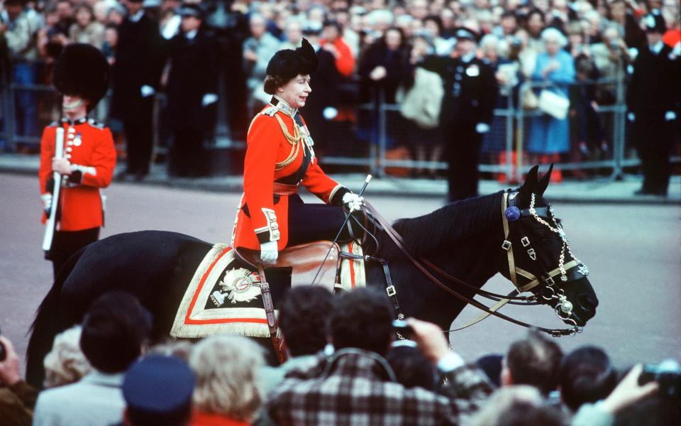 The Queen during the Trooping the Colour ceremony 1985 - Anwar Hussein 