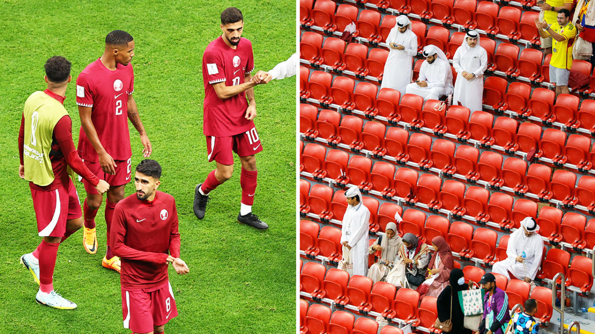 25th November 2022; Al Bayt Stadium, Al Khor, Qatar; FIFA World Cup  Football, England versus USA; England fan kissing a replica FIFA World Cup  trophy Credit: Action Plus Sports Images/Alamy Live News