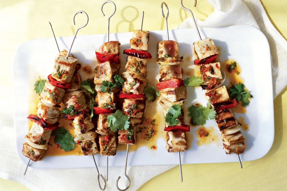 Tuna Kebabs with Ginger-Chile Marinade