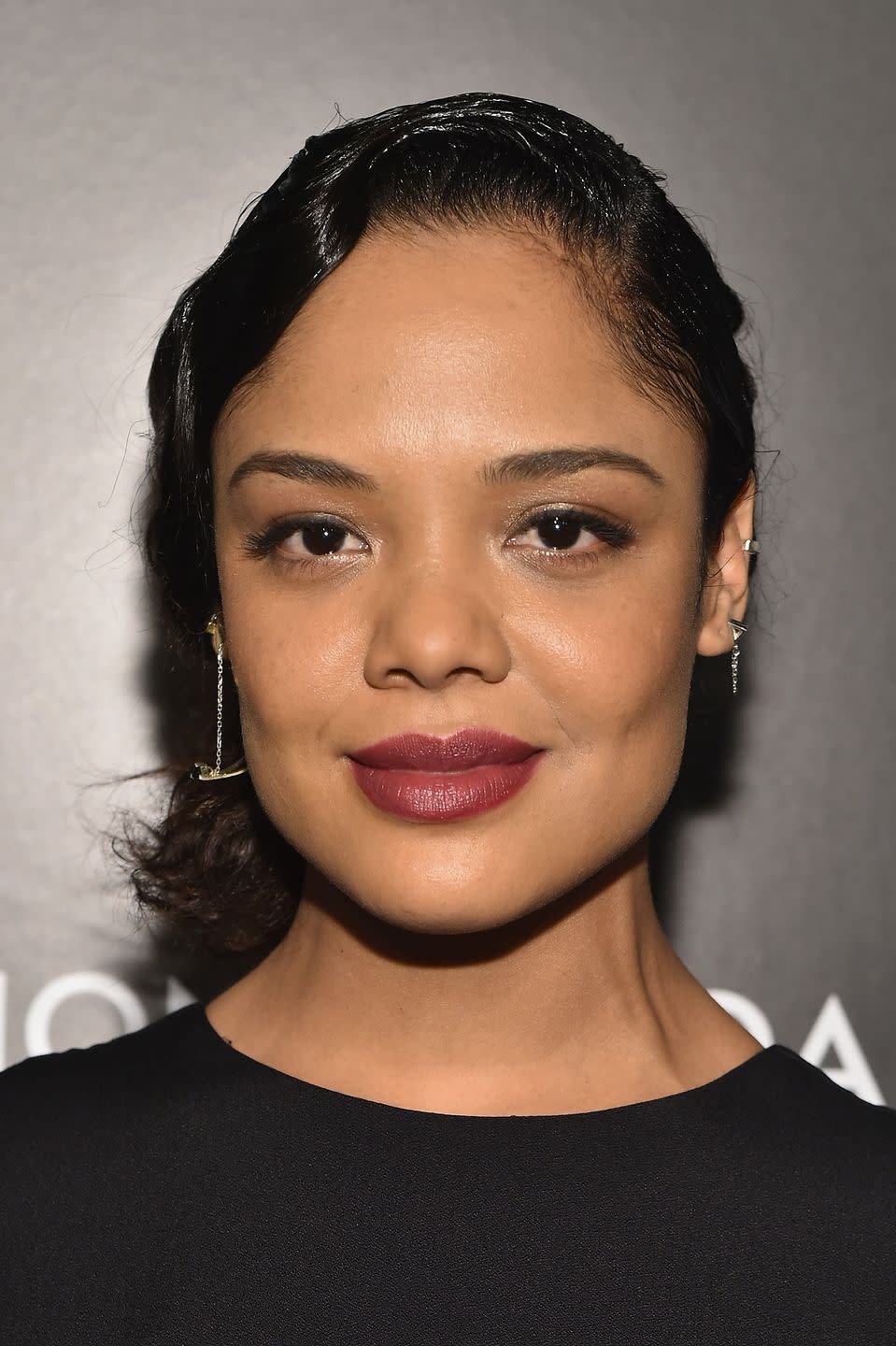 <p>Go back in time with this more formal pinned hairstyle worn by <strong>Tessa Thompson</strong>. Styled like the flapper dancers of the 1920s, slick one side of hair over to the opposite side of the head and secure with pins to achieve the look. </p><p><a class="link " href="https://www.amazon.com/dp/B00E9SP888/ref=sspa_dk_detail_0?tag=syn-yahoo-20&ascsubtag=%5Bartid%7C10055.g.2471%5Bsrc%7Cyahoo-us" rel="nofollow noopener" target="_blank" data-ylk="slk:SHOP HAIR PINS;elm:context_link;itc:0;sec:content-canvas">SHOP HAIR PINS</a></p>