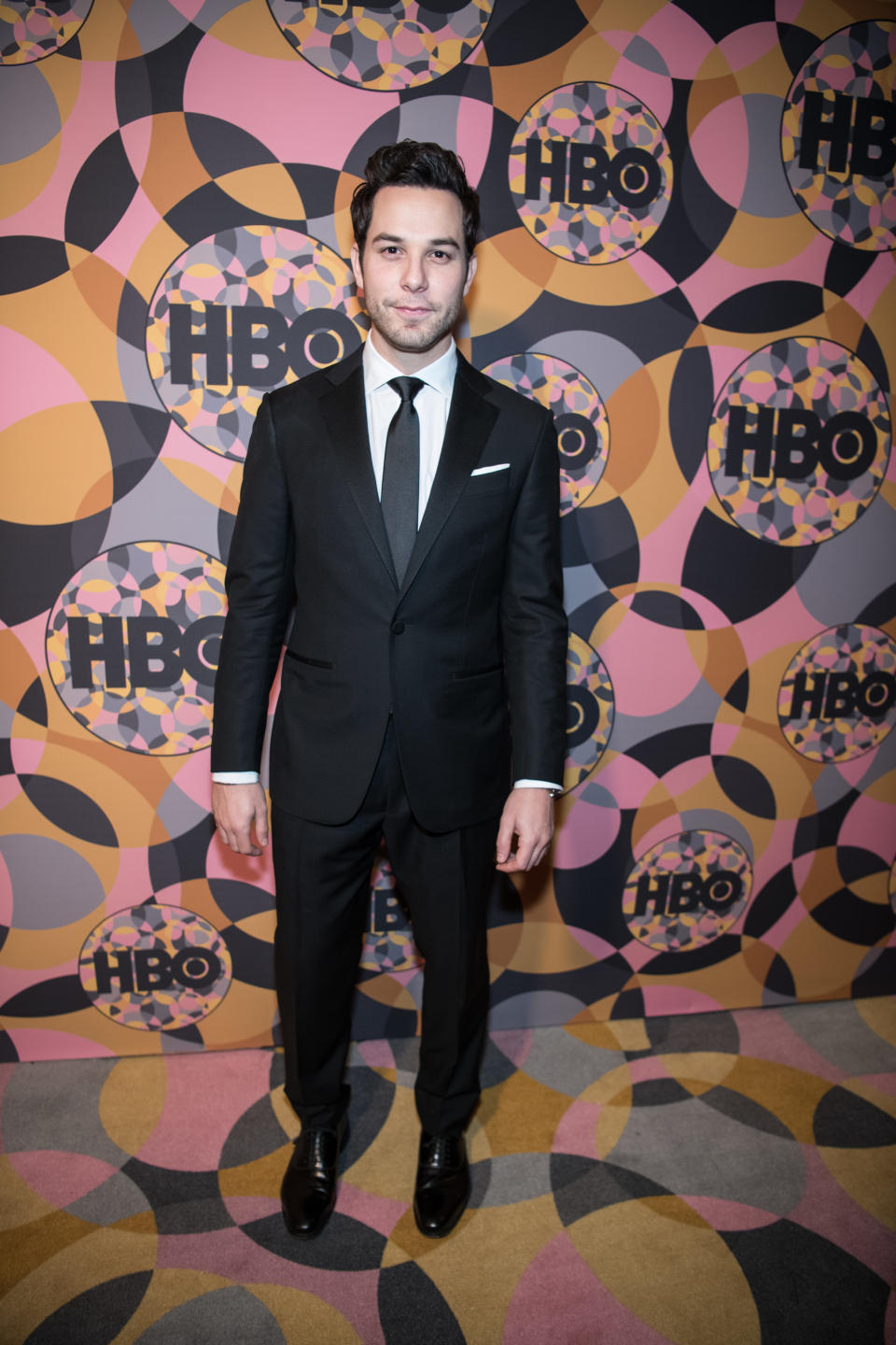 LOS ANGELES, CALIFORNIA - JANUARY 05: Skylar Astin arrives at HBO's Official Golden Globes After Party at Circa 55 Restaurant on January 05, 2020 in Los Angeles, California. (Photo by Morgan Lieberman/WireImage)