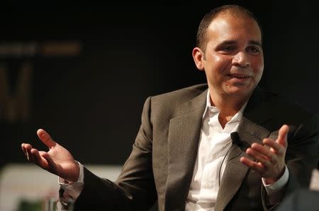 FIFA vice-president Prince Ali Bin Al Hussein of Jordan gestures during a speech on the future of football at the Soccerex convention in Manchester, northern Britain, September 7, 2015. REUTERS/Phil Noble