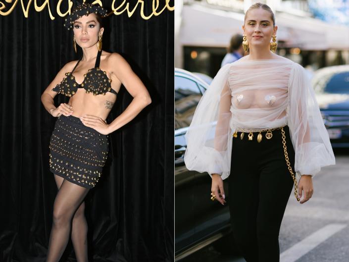 Celebrities wore several daring looks during Paris Fashion Week.