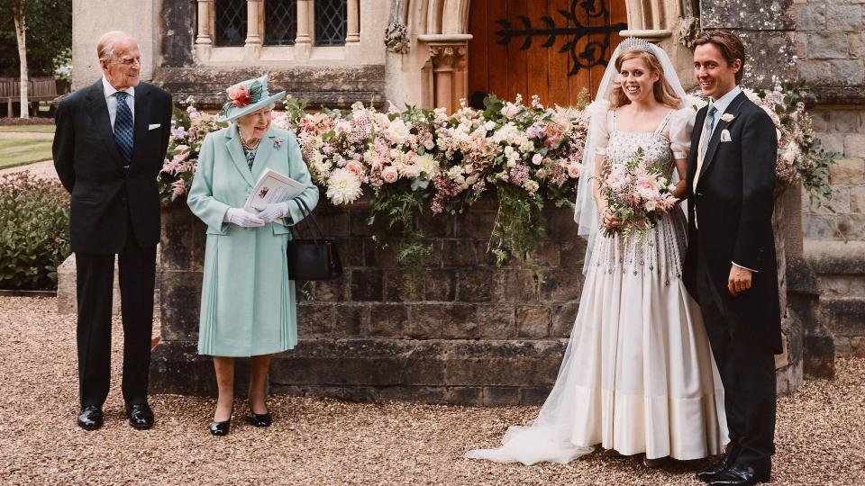 Princess Beatrice and Edoardo Mapelli Mozzi wedding next to prince philip and the queen