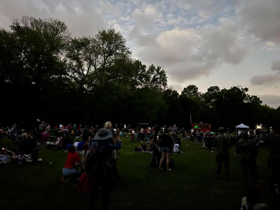 The moment of totality during the solar eclipse at the Fort Worth Botanic Garden on Monday, April 8, 2024. Noah Alcala Bach/nalcala@star-telegram.com