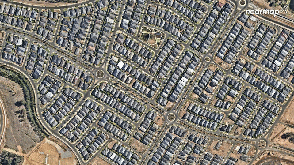 A recent shot shows the suburb completely transformed into new homes. Photo: Nearmap.com.au