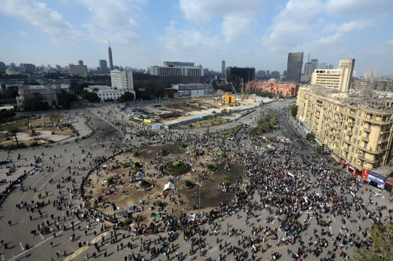 Egyptian demonstrators protest in Cairo's main square January 31, 2011. Protests began January 25 in what would come to be a revolution toppling President Hosni Mubarak. UPI File Photo
