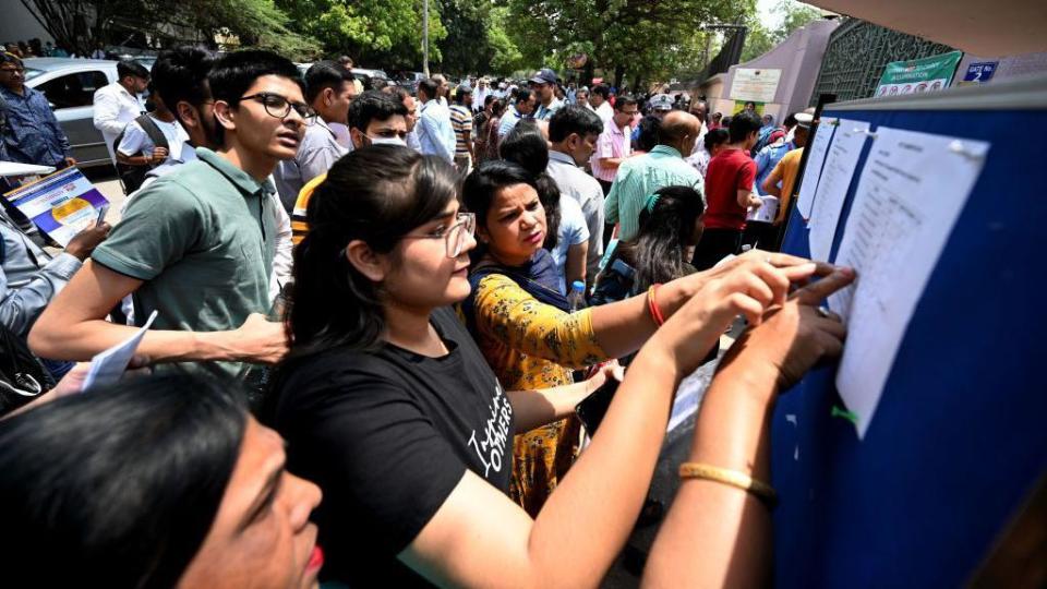 NEW DELHI, INDIA - MAY 5: students appearing for the NEET exam, at Vasant Kunj, on May 5, 2024 in New Delhi, India. (Photo by Salman Ali/Hindustan Times via Getty Images)