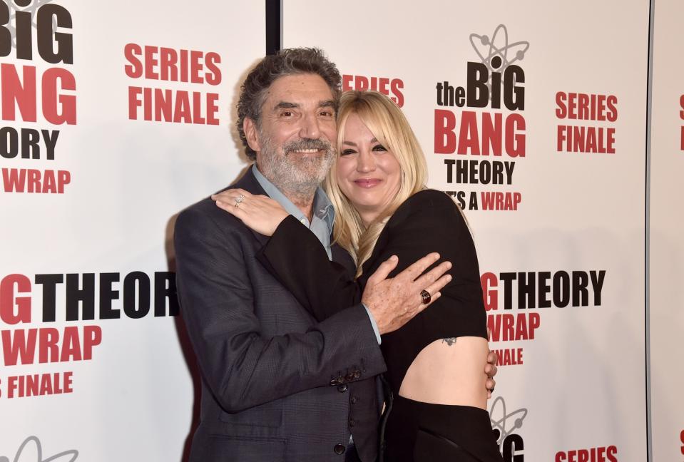 PASADENA, CALIFORNIA - MAY 01: Chuck Lorre and Kaley Cuoco attend the Series Finale Party for CBS' "The Big Bang Theory"  at The Langham Huntington, Pasadena on May 01, 2019 in Pasadena, California. (Photo by Alberto E. Rodriguez/Getty Images) ORG XMIT: 775332937 ORIG FILE ID: 1146468057