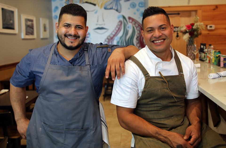 From left, brothers Kevin and Elmer Oliveros hail from Guatemala. Elmer runs Brothers Fish and Chips in Ossining while Kevin runs Risotto Restaurant in Thornwood. Photographed Sept. 23, 2019.