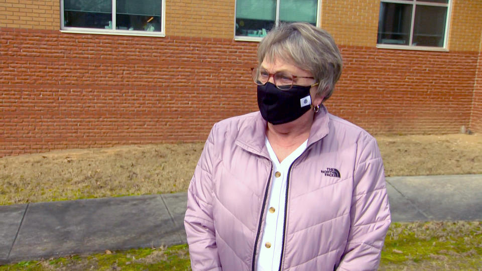 Marlene Lord, who is 68 and got her second dose at the clinic Thursday. (NBC News)