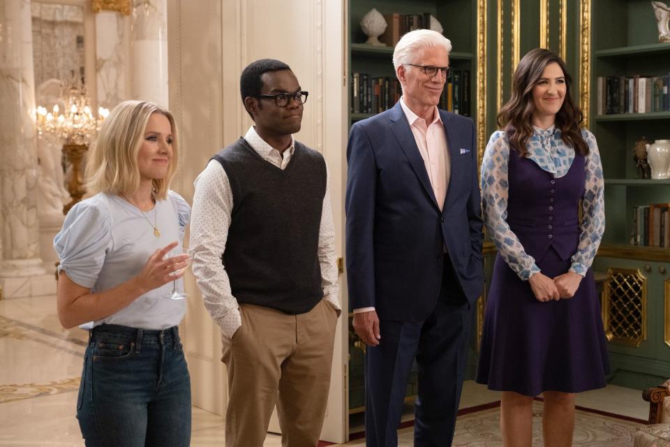 kristen bell, william jackson harper, ted danson, d'arcy carden, the good place, season 4