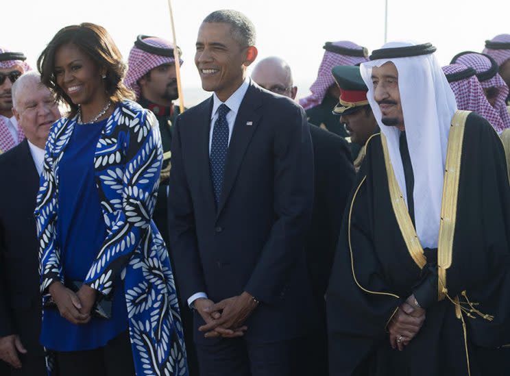 Michelle and Barack Obama in Saudi Arabia. (Photo: Getty Images)