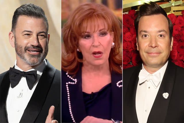 <p>Frank Micelotta/Disney via Getty; ABC; Cindy Ord/MG22/Getty</p> Jimmy Kimmel hosting Oscars; Joy Behar on 'The View'; Jimmy Fallon