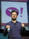 Jerry Yang, Yahoo CEO and co-founder speaks at a keynote address at the CES in Las Vegas