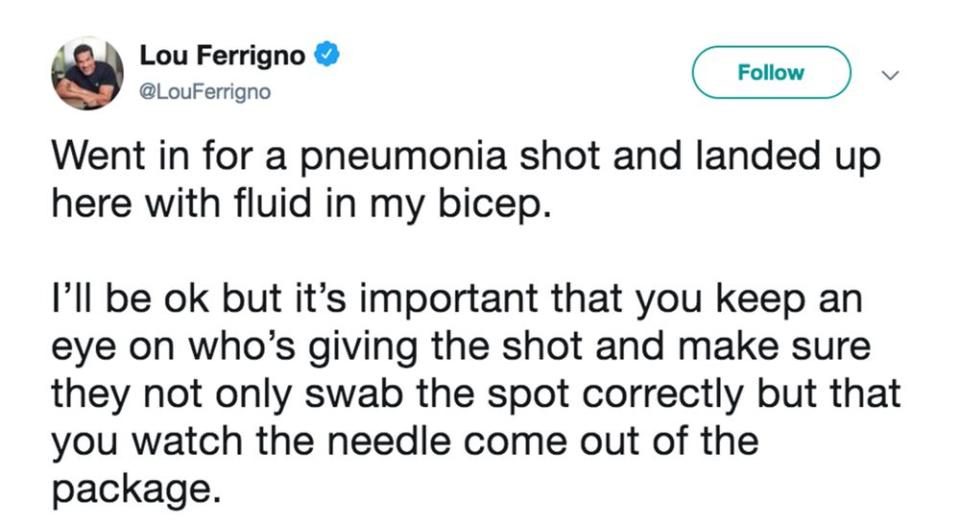 Lou Ferrigno's tweet