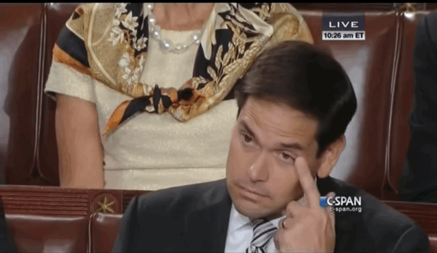 Marco Rubio Hasn't Noticed That There's an Anti-Rubio Immigration Message on His Flickr