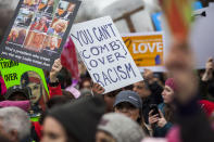 <p>Protesters attend the Women’s March on Washington on Jan. 21, 2017, in Washington, D.C. (Jessica Kourkounis/Getty Images) </p>