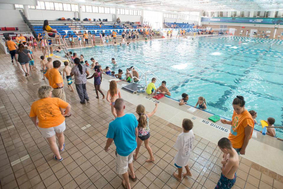 Students participate in Water Safety Day at the University of West Florida Aquatic Center in Pensacola on May 12, 2017. The Escambia County Children's Trust plans to fund a water safety awareness campaign and an early learning informational campaign as part of its early grant expenditures.