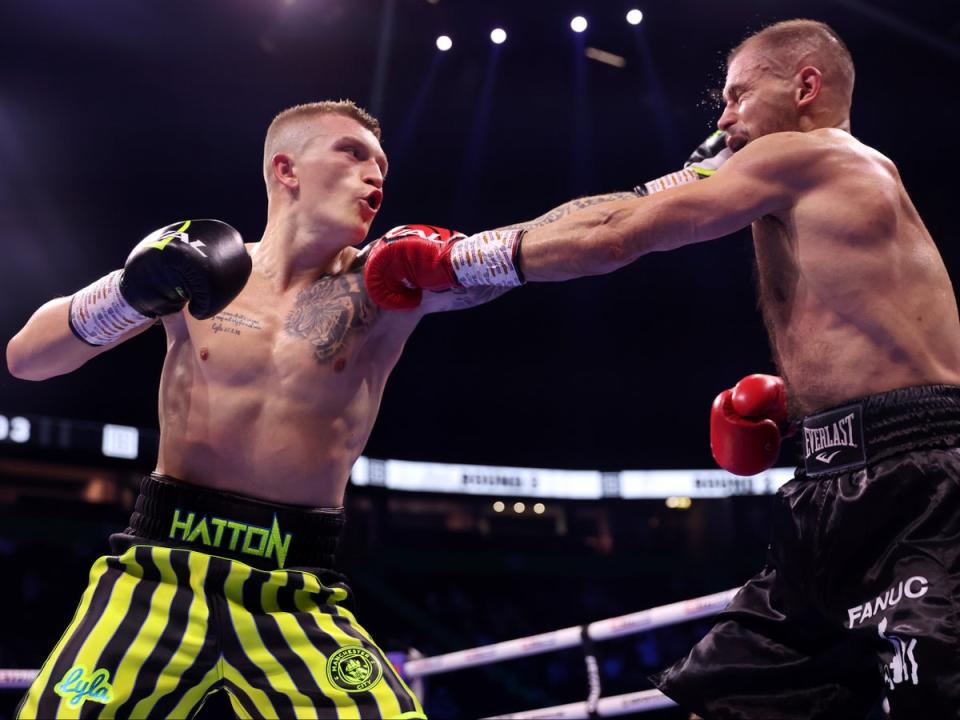 Hatton during his stoppage win over Michal Bulik in May (Getty Images)