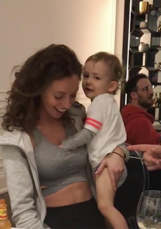 Tillie Medland's two-year-old nephew put his hand down her top in a playful way but the internet has exploded over the video. Photo: Instagram