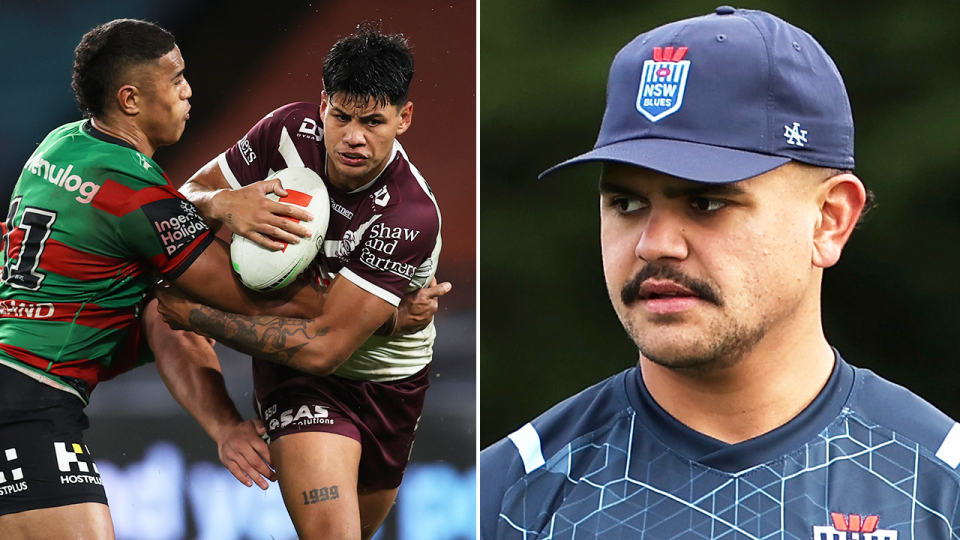 Fans have once again urged the NRL to have a rethink of the State of Origin schedule after the absence of Latrell Mitchell (pictured right) and stars hurt the Rabbitohs-Manly spectacle. 