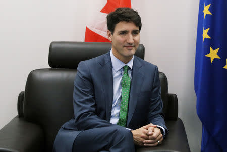 Canadian Prime Minister Justin Trudeau is seen during a meeting with Cypriot President Nicos Anastasiades in Larnaca airport, Cyprus November 12, 2018. REUTERS/Yiannis Kourtoglou