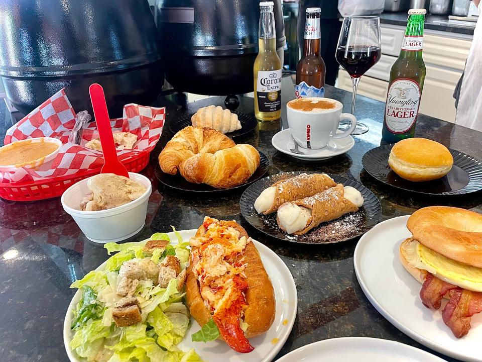 Caffe Paradiso, New Smyrna Beach's newest Italian café, serves a variety of breakfast, lunch and dessert options. Among those shown are the popular lobster rolls, breakfast sandwich, cannolis, gelato and lobster bisque.