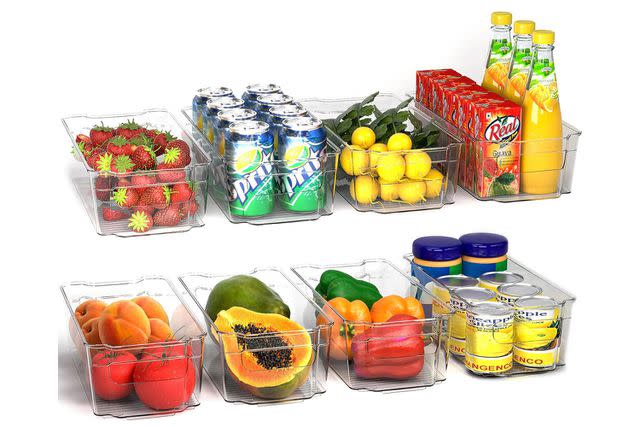 Hudgan 8 Pack Stackable Pantry Storage Bins, Clear Acrylic Organizers for  Organizing Freezer or Fridge, The Home Edit Storage Containers - 3 Sizes