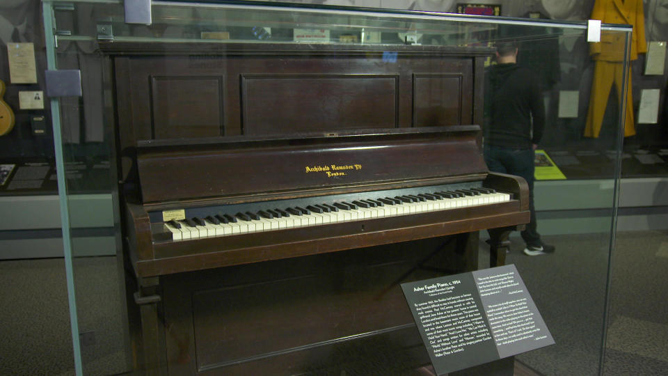 This piano was in the basement of the home of Paul McCartney's then-girlfriend; there, he and John Lennon composed such songs as 