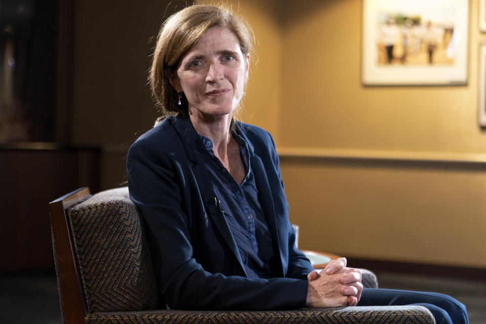 USAID Administrator Samantha Power poses for a portrait after being interviewed by the Associated Press, Thursday, Aug. 4, 2022, at USAID Headquarters in Washington. (AP Photo/Jacquelyn Martin)