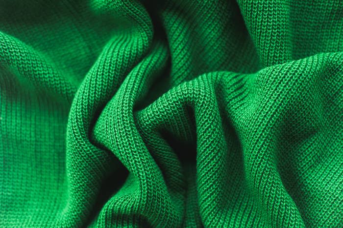 Close up of a green sweater