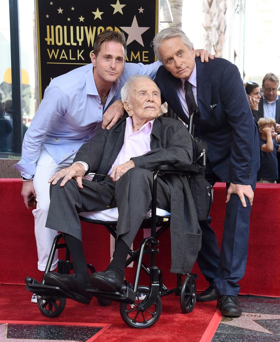 Kirk Douglas, Michael Douglas and Cameron Douglas