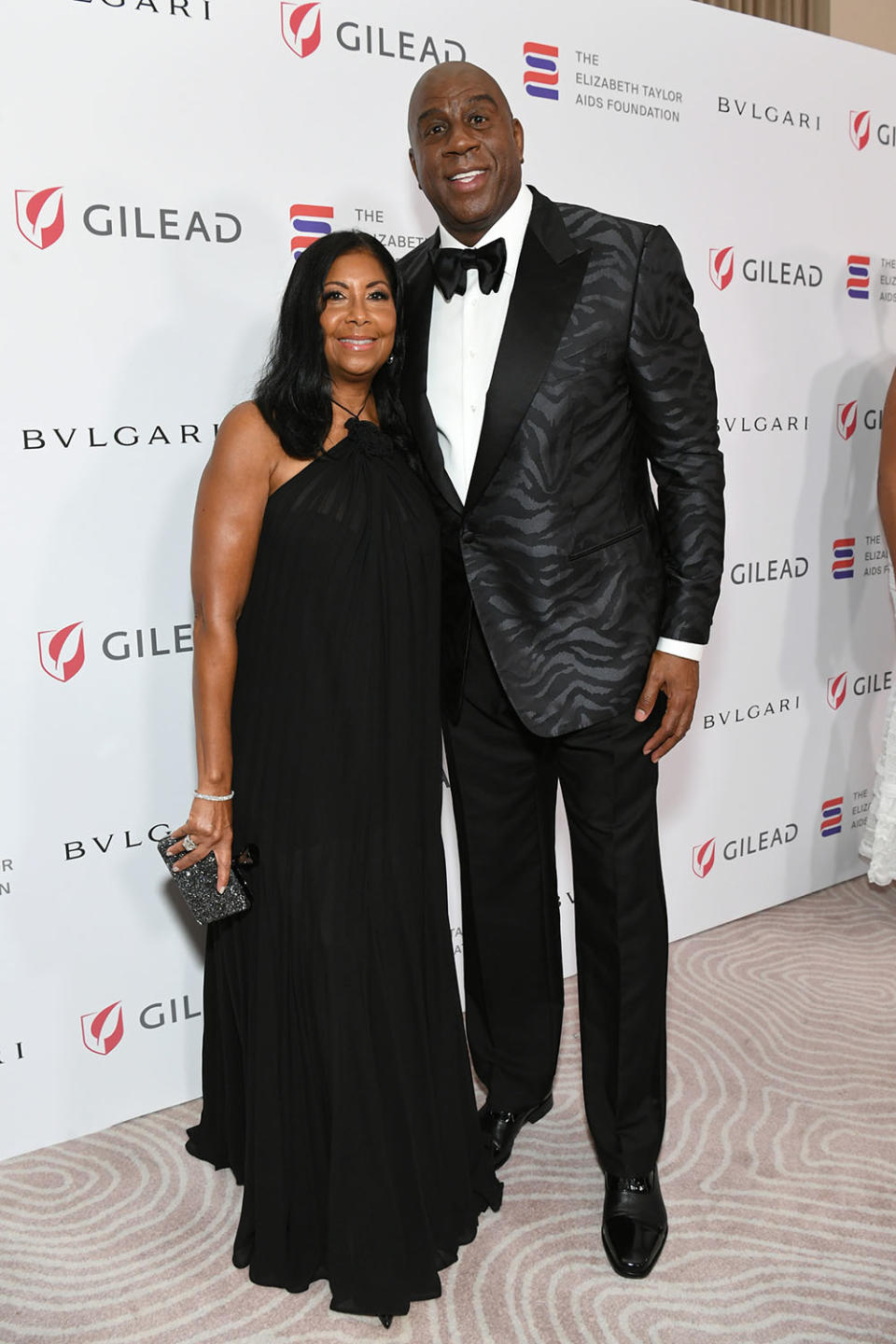 Cookie Johnson and Magic Johnson attend the Elizabeth Taylor Ball to End AIDS at The Beverly Hills Hotel on September 21, 2023 in Beverly Hills, California.