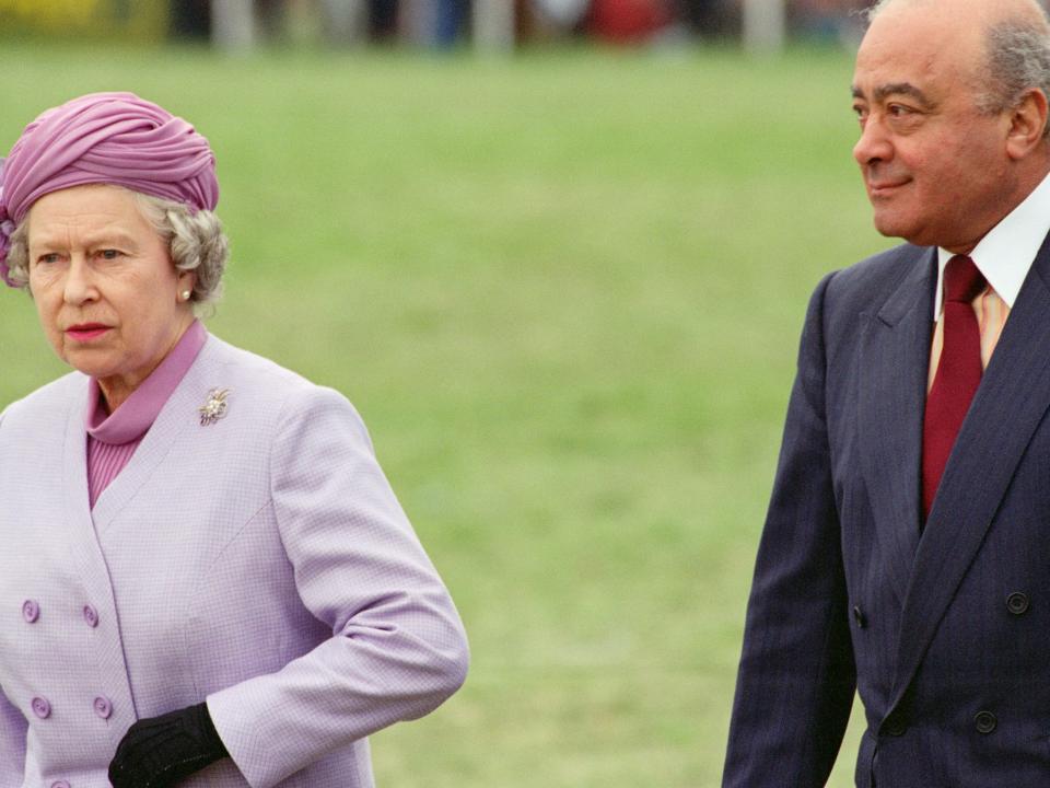 Queen Elizabeth II with Mohammed Al-Fayed at The Royal Winds