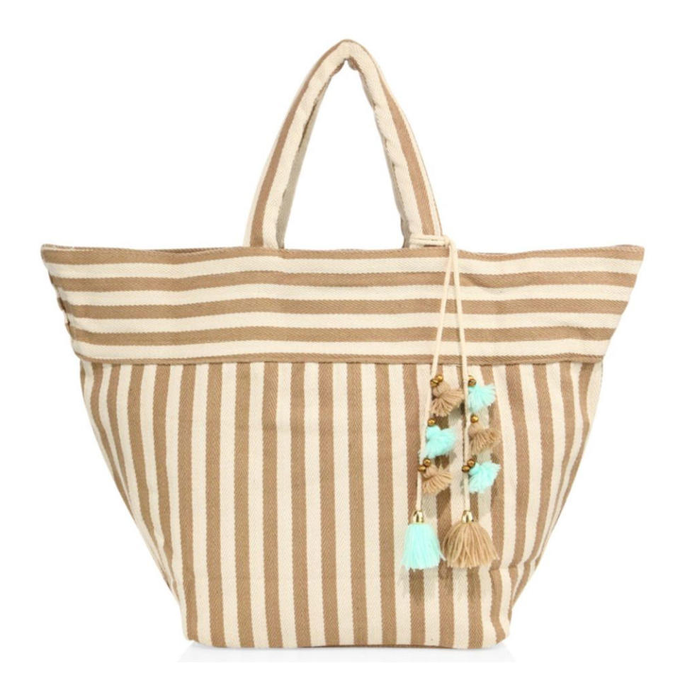 Neutral Stripe Beach Tote