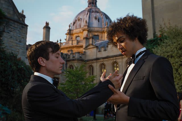 <p>Courtesy Prime</p> Barry Keoghan and Archie Madekwe in 'Saltburn'