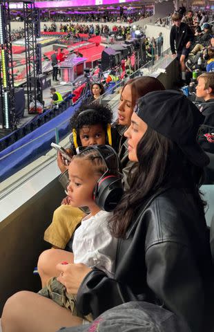 <p>kylie jenner/Instagram</p> Kylie Jenner with son Aire and friends at the Monster Jam World Finals