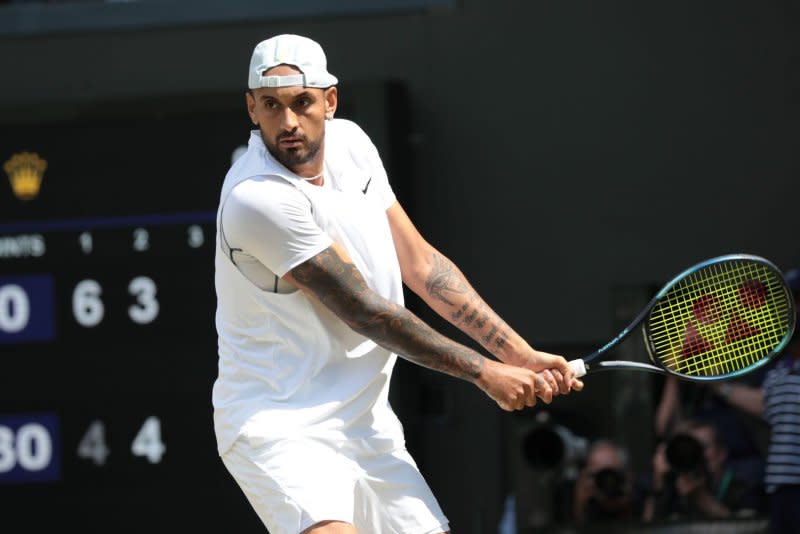 Australian Nick Kyrgios had one of the best years of his career in 2022, but struggled to overcome knee and wrist injuries in 2023. File Photo by Hugo Philpott/UPI
