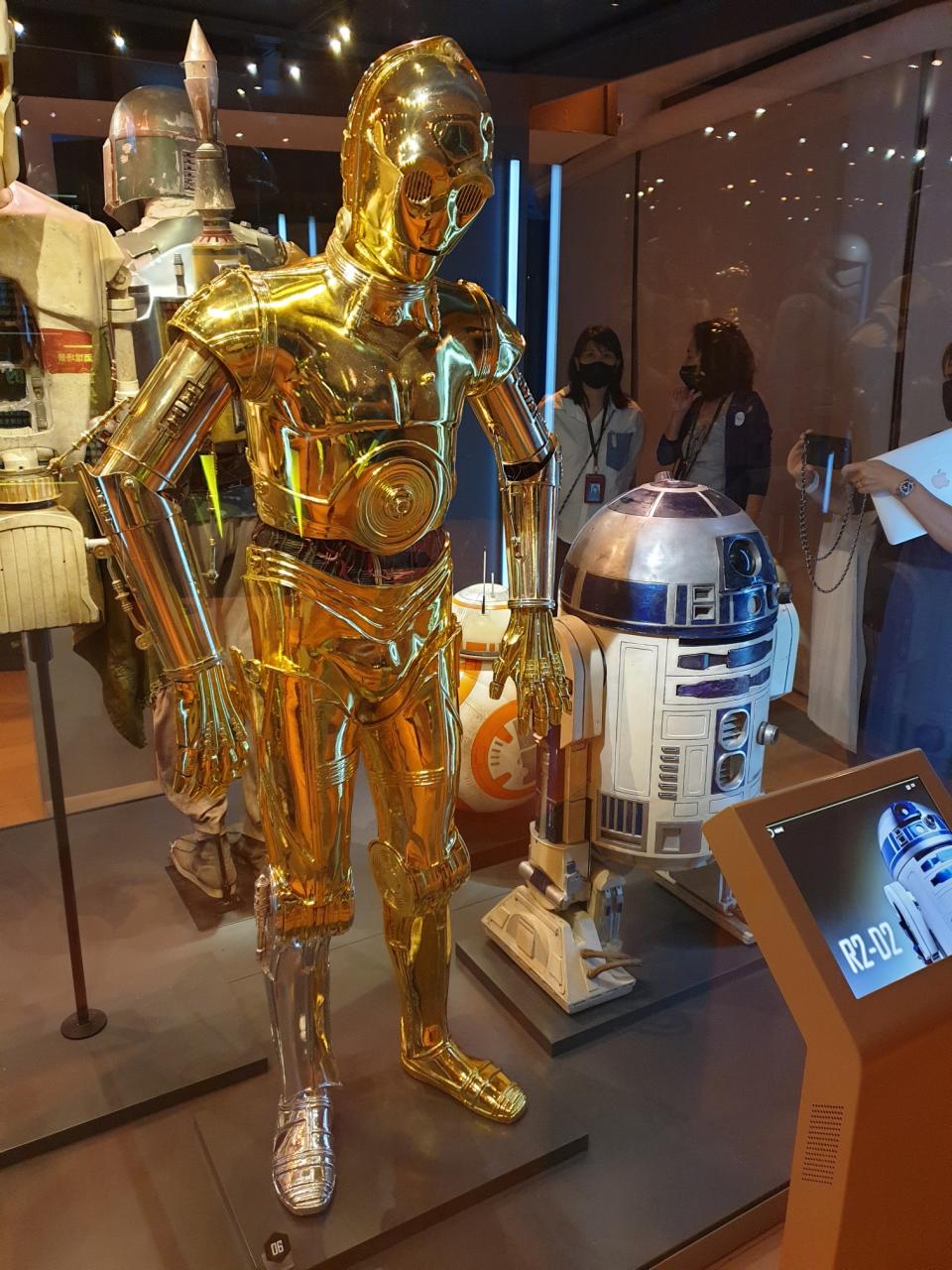 Props of droids C-3PO and R2-D2 at the Star Wars Identities exhibition in Singapore at the Artscience Museum. (Photo: Teng Yong Ping)