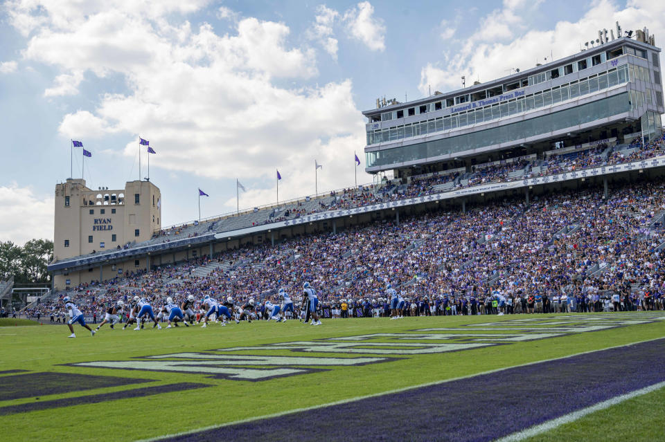 Sept. 10, 2022; Evanston, Illinois; A general wide view during the fourth quarter in a game between the Duke Blue Devils and the Northwestern Wildcats at Ryan Field. Patrick Gorski-USA TODAY Sports