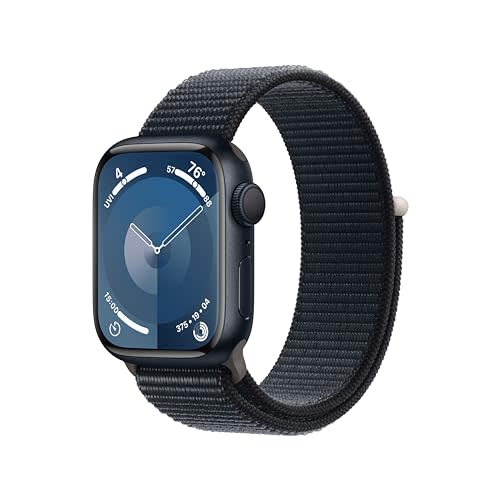 Apple Watch Series 9 [GPS 41mm] Smartwatch with Midnight Aluminum Case with Midnight Sport Loop…