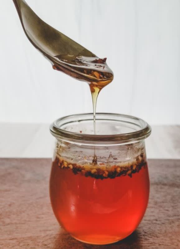 <p>Casual Foodist</p><p>The secret to this hot honey recipe is the apple cider vinegar; it balance the heat and sweet perfectly.</p><p><strong>Get the recipe: <a href="https://casualfoodist.com/homemade-hot-honey-recipe" rel="nofollow noopener" target="_blank" data-ylk="slk:Hot Honey;elm:context_link;itc:0;sec:content-canvas" class="link rapid-noclick-resp">Hot Honey</a></strong></p>
