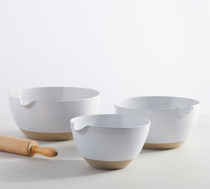<p><a href="https://go.redirectingat.com?id=74968X1596630&url=https%3A%2F%2Fwww.potterybarn.com%2Fproducts%2Fquinn-stoneware-mixing-bowls&sref=https%3A%2F%2Fwww.thepioneerwoman.com%2Fholidays-celebrations%2Fgifts%2Fg32406292%2Fgifts-for-bakers%2F" rel="nofollow noopener" target="_blank" data-ylk="slk:Shop Now;elm:context_link;itc:0;sec:content-canvas" class="link ">Shop Now</a></p><p>Quinn Handcrafted Stoneware Mixing Bowls</p><p>$89.00</p><p>potterybarn.com</p><span class="copyright">Pottery Barn</span>