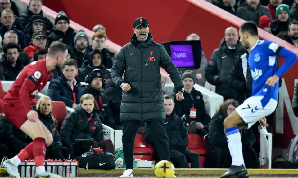 <span>Jürgen Klopp has never lost at Goodison Park during his time in charge at Liverpool.</span><span>Photograph: Peter Powell/EPA-EFE/Shutterstock</span>