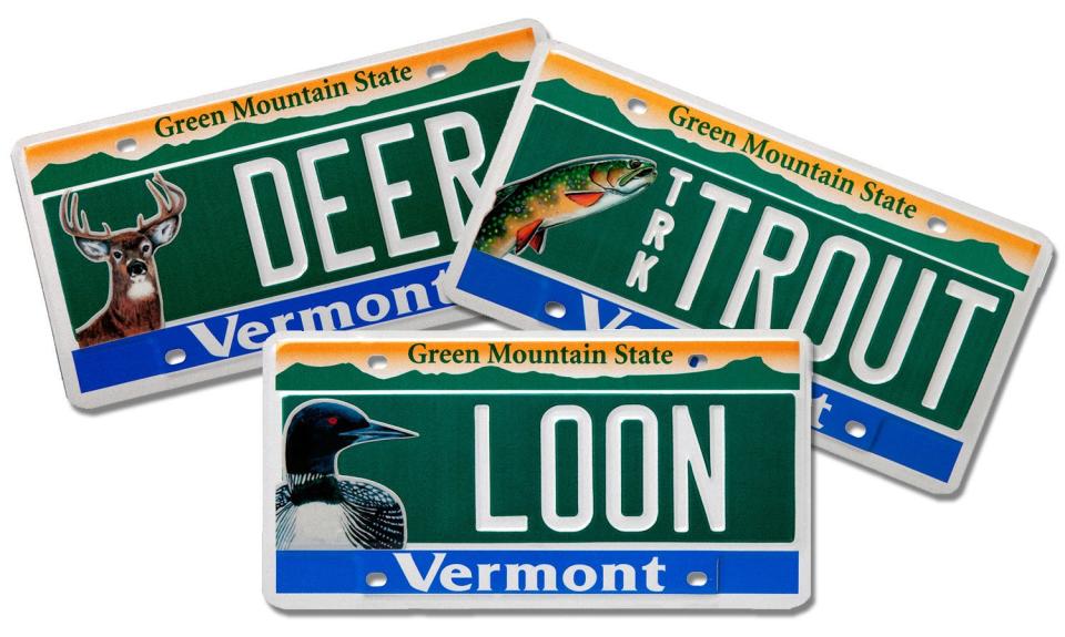 Vermont motorists will also be able to choose license plates that include images of a loon, brook trout, and white-tailed deer.