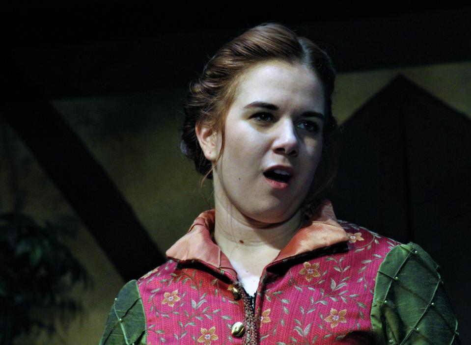 Katherine (Rebecca Bradford) is all a man can handle in "The Taming of the Shrew," one two stage classics presented in this year's Abilene Shakespeare Festival.