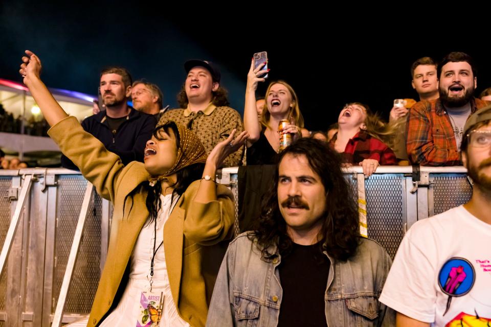 Fans watch as The Black Keys perform at the 2022 Mempho Music Festival at Memphis Botanic Garden on Friday, Sept. 30, 2022.