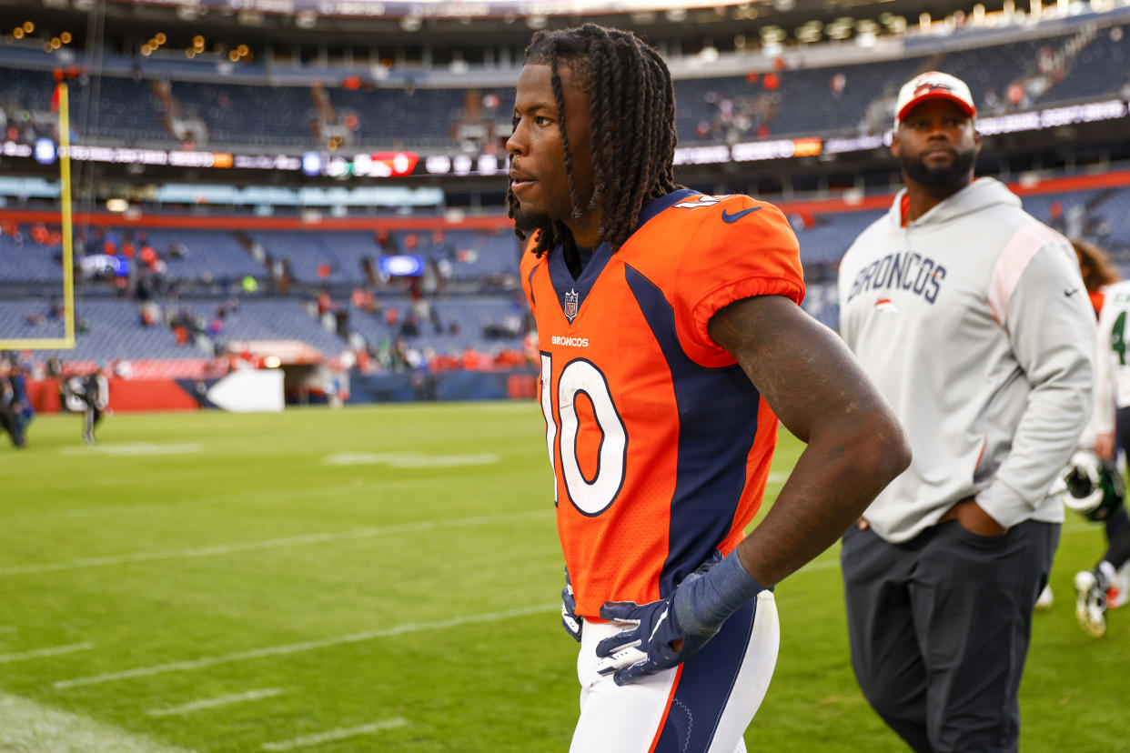 The NFL did not issue a suspension for Broncos receiver Jerry Jeudy, but he got two fines instead. (Photo by Justin Edmonds/Getty Images)