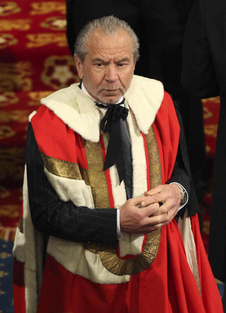 Lord Alan Sugar in the House of Lords chamber during the State Opening of Parliament.